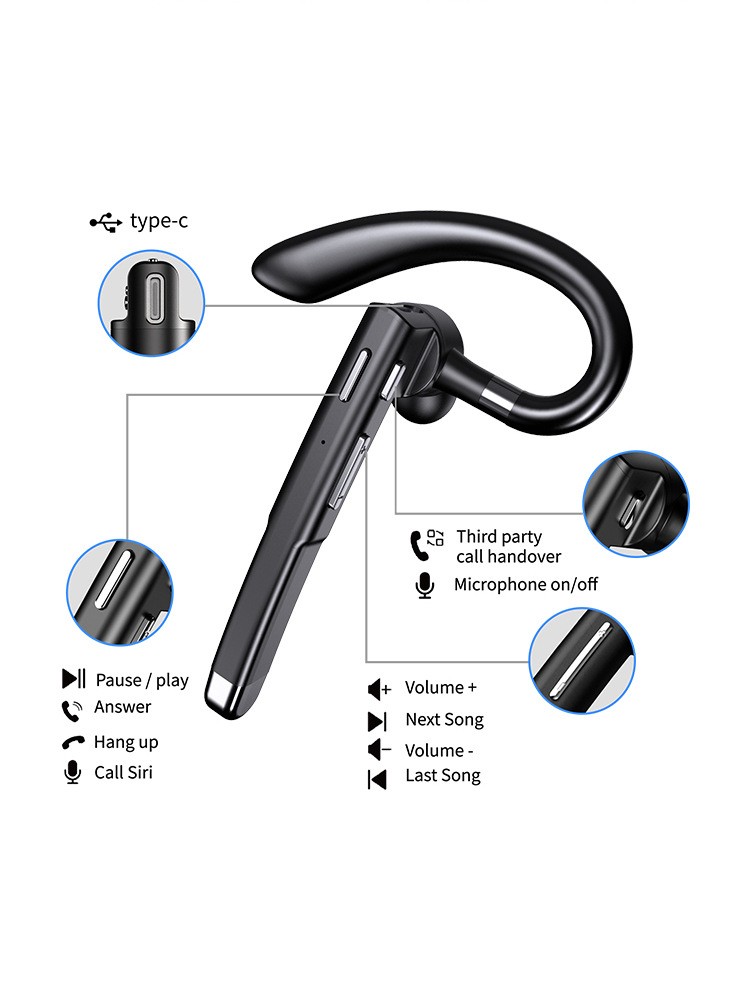 BT5.1 ENC Wireless Bluetooth Headset Noise Cancelling OWS Earphones Open Ear Ultra-long Life Car Business Sports Earphones