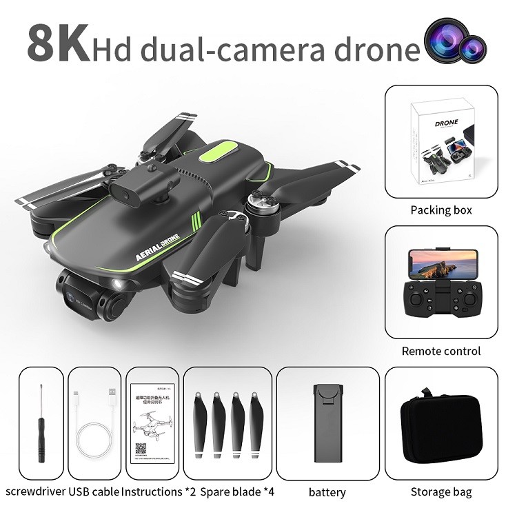 F166 Rc Drones 4K 8K HD Dual Camera Wifi Avoid Obstacle Foldable Quadcopter Kid Toys Mini Drone