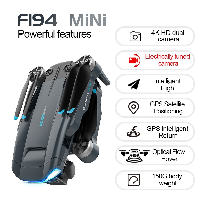 F194 5G GPS Drone 4K HD Dual Camera 5G WIFI FPV Foldable Quadcopter Long Distance 1000M Racing GPS Brushless Drone 8K