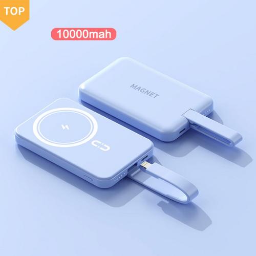 For Iphone Android Phone Magnet 10000mah Portable Power Bank Wireless Power Bank 10000mah Fast Charging