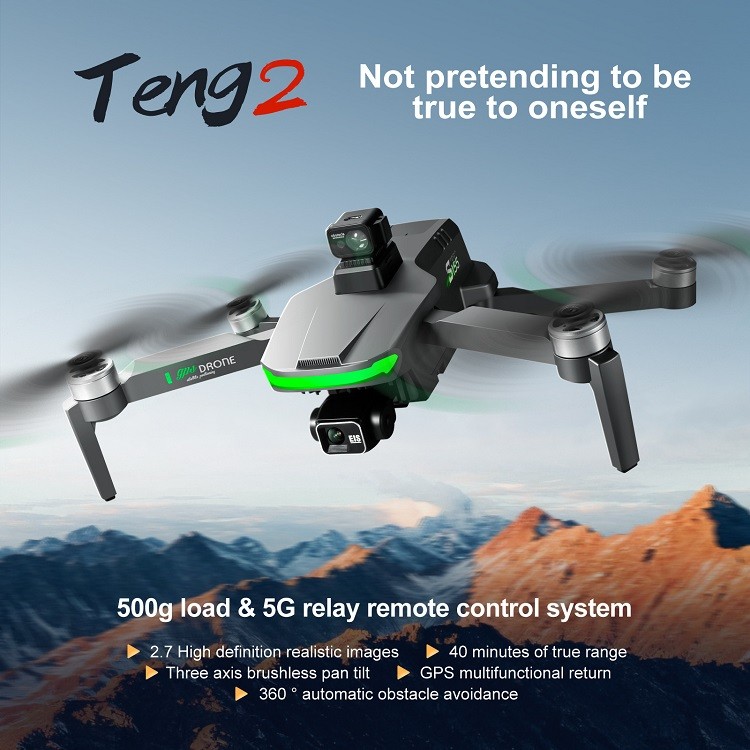 GPS S155 2.7K Long Range Carrying Load 500g Laser Obstacle Avoidance Best Delivery GPS Drone With Camera 