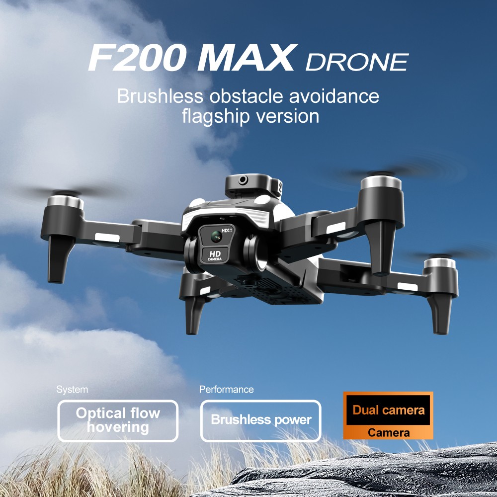 High Quality F200 Max Outdoor Mini Drone 4K Foldable WiFi Dual Camera Gesture Remote Long Endurance Beginner