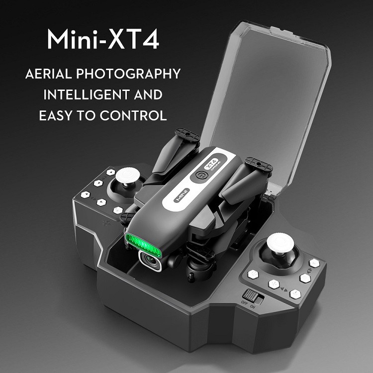 Hot XT4 Mini Beginner Toy Drone Kit 100m Smart Fixed Height Folding Quadcopter With 4K Camera RC Mini Drone