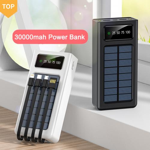 Multi-function Portable 10000Mah 20000Mah 30000Mah Mobile Power Battery Charger Solar Power Bank