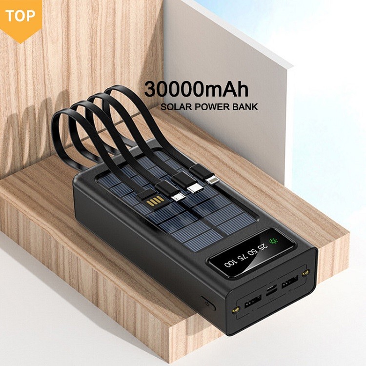 Multi-function Portable 10000Mah 20000Mah 30000Mah Mobile Power Battery Charger Solar Power Bank