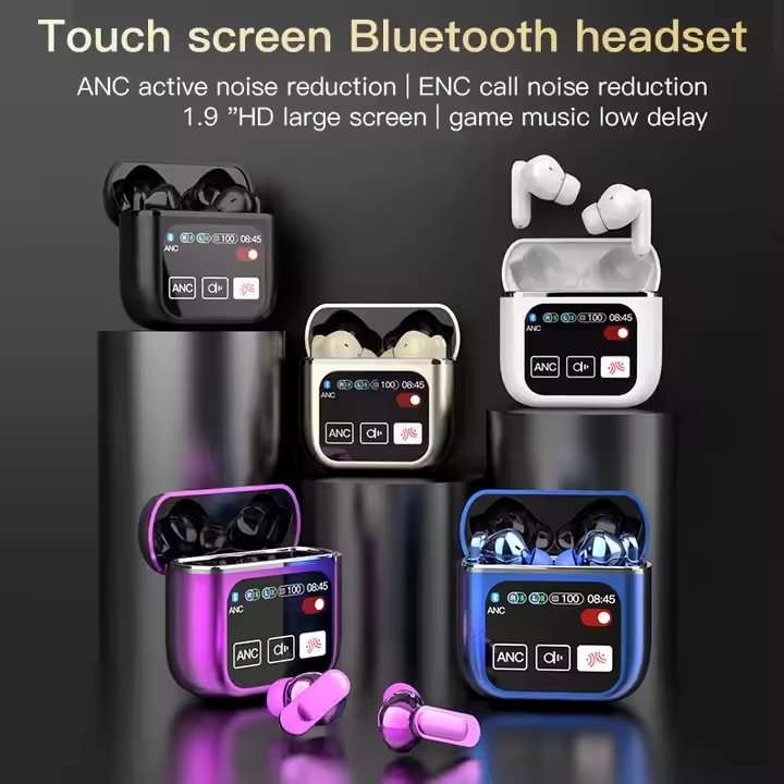 Tws wireless Se60 Smart Touch Screen Anc Enc Tws Earphones Earbuds With Touch Smart Screen Sport Smartwatch